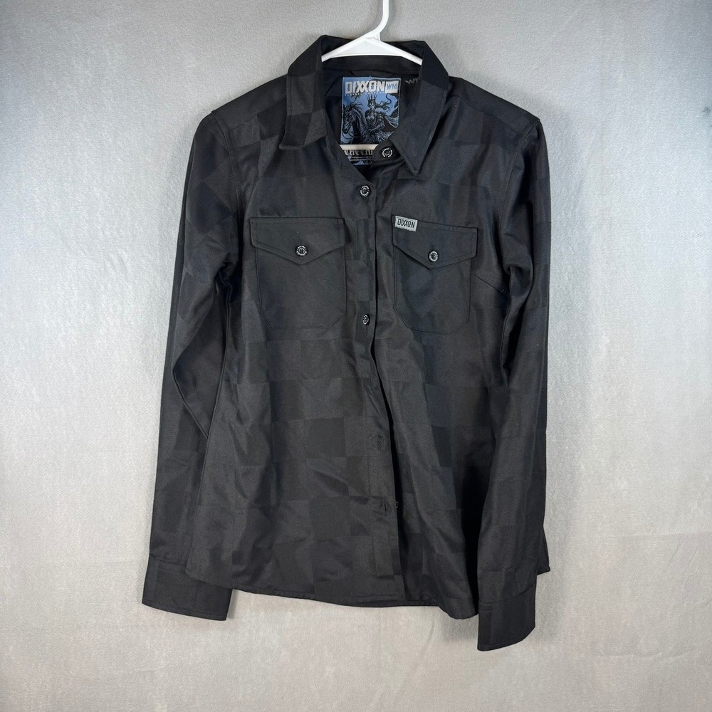 Dixxon Flannel Co Checkmate Black Checkered D-Tech Button Down Shirt Womens S